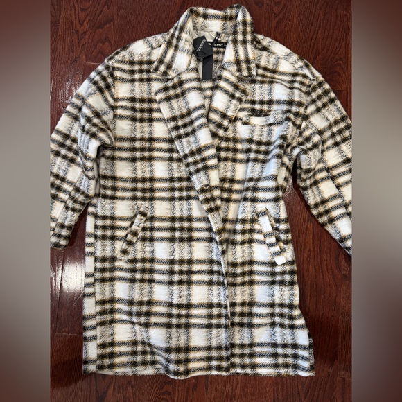 NWT BLANKNYC Plaid Lightweight Teddy Coat - Picture 4 of 6